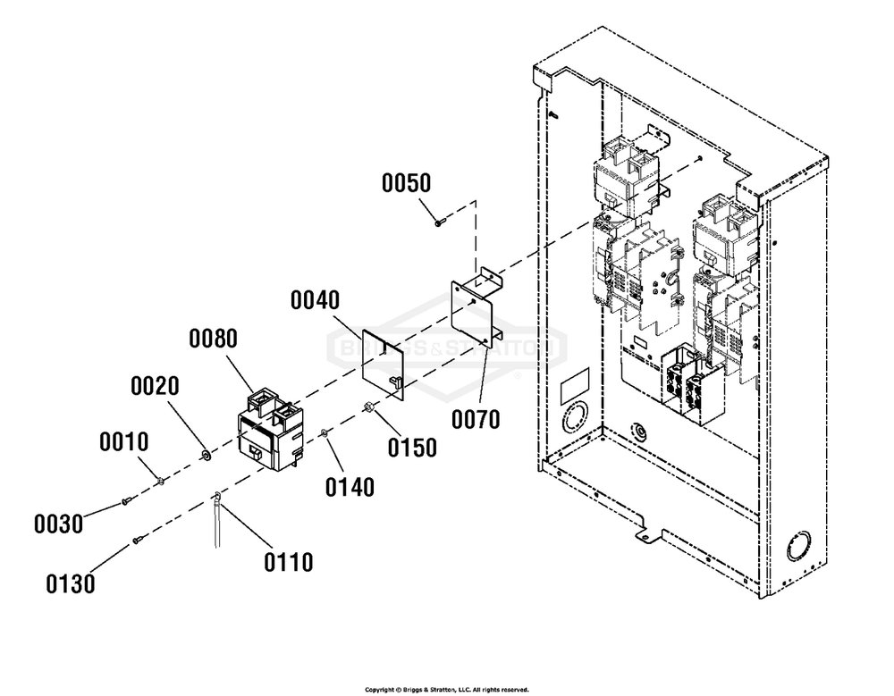 Optional Accessory - Circuit Breaker Group Diagram and Parts List for 040782-00  Briggs and Stratton Generator